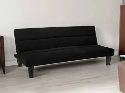 Modus Sofa Sofá cama de microfibra efecto terciopelo 2 plazas diseño Ametista Rainbow - Negro Outlet