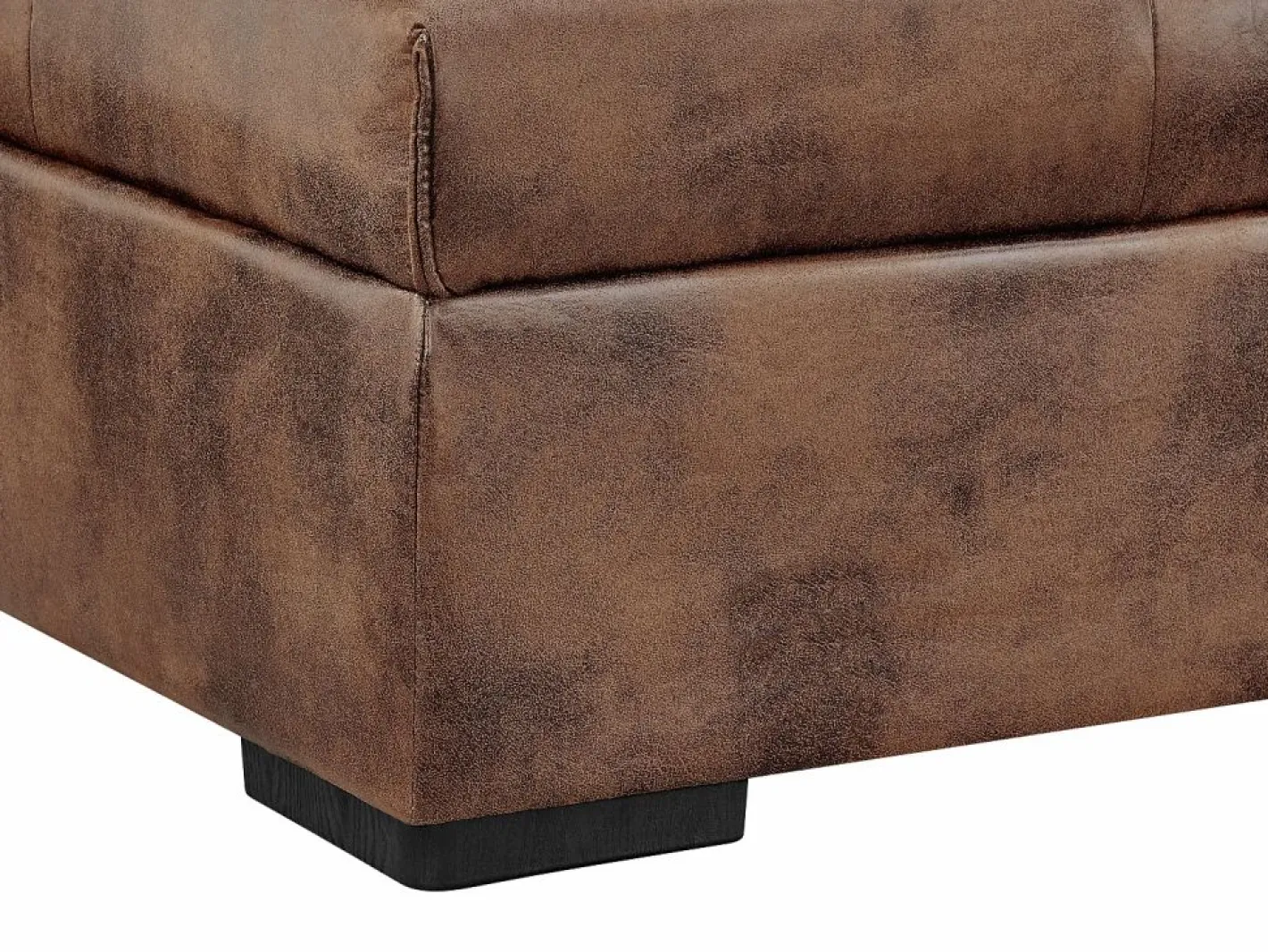 Vente-unique Sofá cama de microfibra marrón ángulo derecho ROMANE Marru00f3n Clearance