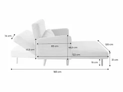 Sofá cama de pana de 2 plazas con patas de madera^Sweeek Online