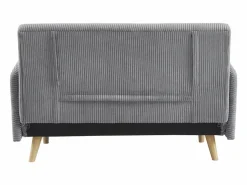 Sofá cama de pana de 2 plazas con patas de madera^Sweeek Online