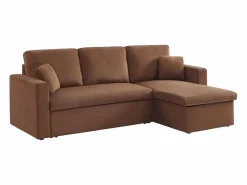 Sofá cama de pana de 3 plazas óxido^Sweeek Discount