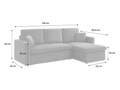 Sofá cama de pana de 3 plazas óxido^Sweeek Discount