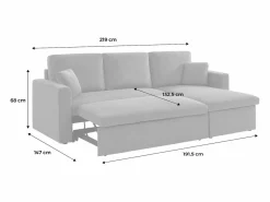 Sofá cama de pana de 3 plazas óxido^Sweeek Discount
