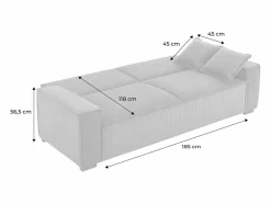 Sweeek Sofá cama de pana de 3 plazas oscuro Gris Hot