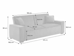 Sweeek Sofá Escandinavo|Sofá cama de pana de 3 plazas