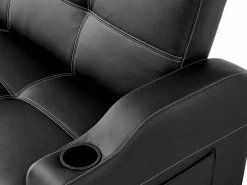 Vente-unique Sofá cama de piel sintética en color MIRELLA Negro Best