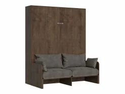 ITAMOBY Cama Abatible|Sofá cama doble Kentaro vertical abatible Nogal