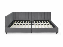 Sofá cama doble 160x200cm con respaldo alto, somier de láminas, terciopelo^Hauss Spole Hot