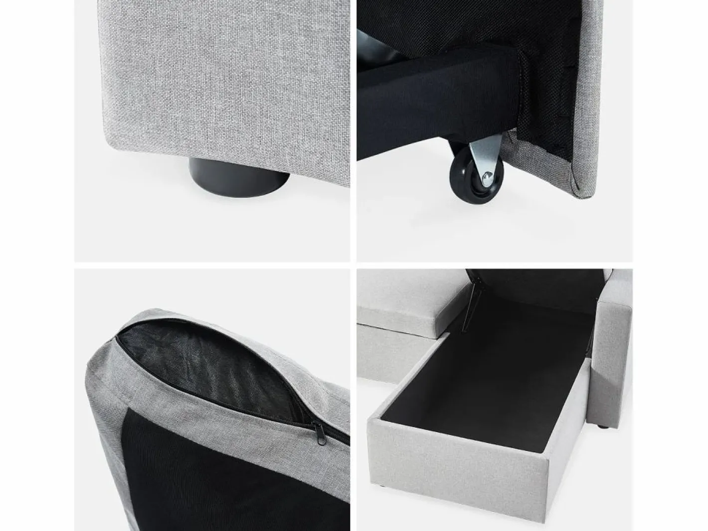Sweeek Sofá Modular|Sofá cama esquinero reversible de 3 plaza
