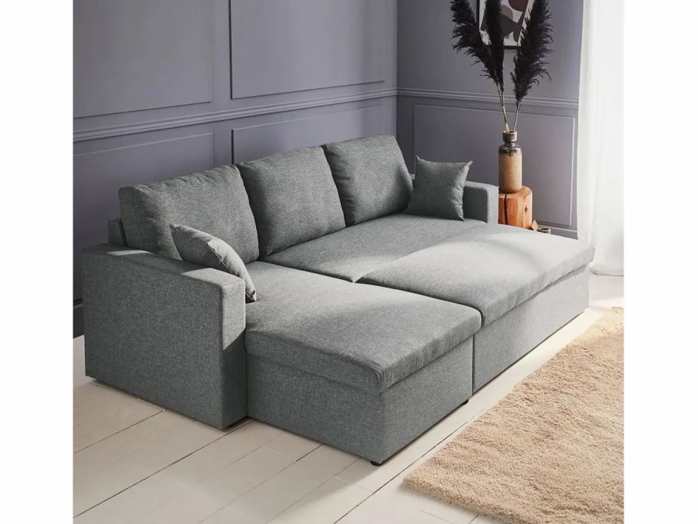 Sweeek Sofá Modular|Sofá cama esquinero reversible de 3 plaza
