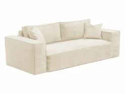Sofá cama exprés AMELIA de 3 plazas en pana - Superficie de descanso de 140 cm - Colchón viscoelástico de 13 cm^Vente-unique Discount