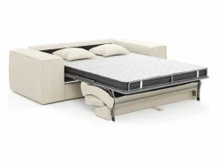 Sofá cama exprés AMELIA de 3 plazas en pana - Superficie de descanso de 140 cm - Colchón viscoelástico de 13 cm^Vente-unique Discount