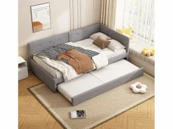 Sofá cama extraíble - 90 x 200 cm + 90 x 190 cm - con cabecero - terciopelo -^Merax Outlet