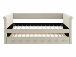 Sofá cama extraíble de 2 x 90 x 190 cm en tejido con colchón - LOUISE^Vente-unique