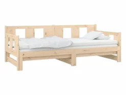 Clicnbuy Cama Diván|Cama Nido|Sofá cama extraíble madera maciza de pino 2x(80x200) cm
