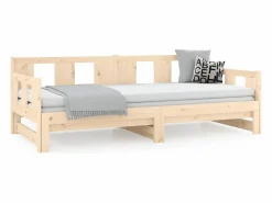 Clicnbuy Cama Diván|Cama Nido|Sofá cama extraíble madera maciza de pino 2x(80x200) cm