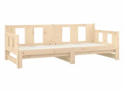 Clicnbuy Cama Diván|Cama Nido|Sofá cama extraíble madera maciza de pino 2x(80x200) cm