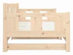 Clicnbuy Cama Diván|Cama Nido|Sofá cama extraíble madera maciza de pino 2x(80x200) cm