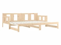 Clicnbuy Cama Diván|Cama Nido|Sofá cama extraíble madera maciza de pino 2x(80x200) cm