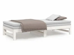 Clicnbuy Cama Diván|Cama Nido|Sofá cama extraíble madera maciza de pino 2x(75x190) cm