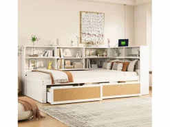 Sofá cama infantil y madera 90x200cm con cajones, múltiples espacios de almacenaje y puerto de carga (sin colchón)^Hauss Spole Clearance