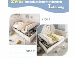 Merax Cama Diván|Sofá cama infantil tapizado - 90 x 200 cm - con almacenaje hidráulico - terciopelo -