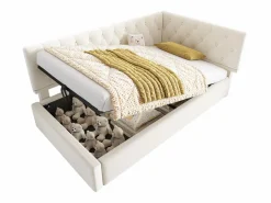 Merax Cama Diván|Sofá cama infantil tapizado - 90 x 200 cm - con almacenaje hidráulico - terciopelo -