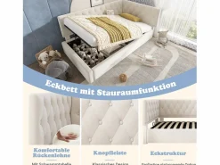 Merax Cama Diván|Sofá cama infantil tapizado - 90 x 190 cm - con almacenaje hidráulico - terciopelo -