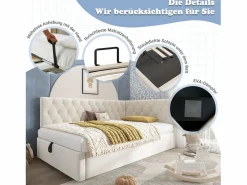 Merax Cama Diván|Sofá cama infantil tapizado - 90 x 190 cm - con almacenaje hidráulico - terciopelo -