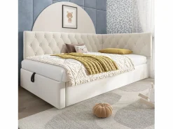 Merax Cama Diván|Sofá cama infantil tapizado - 90 x 190 cm - con almacenaje hidráulico - terciopelo -