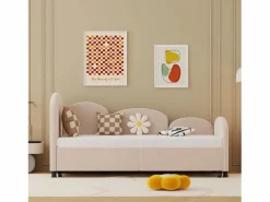 Merax Cama Diván|Sofá cama infantil tapizado - 90 x 200 cm - con cajón de almacenaje - en terciopelo -