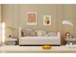 Merax Cama Diván|Sofá cama infantil tapizado - 90 x 200 cm - con cajón de almacenaje - en terciopelo -
