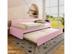 Sofá cama infantil 90x200 cm con cama nido 80x180 cm, terciopelo , sin colchón^Hauss Spole Best