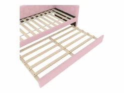 Sofá cama infantil 90x200 cm con cama nido 80x180 cm, terciopelo , sin colchón^Hauss Spole Best