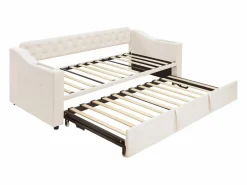 Hauss Spole Cama Nido|Sofá cama infantil 90/180x190cm convertible en terciopelo , con puertos USB y toma de corriente, sin colchón