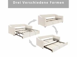 Hauss Spole Cama Nido|Sofá cama infantil 90/180x190cm convertible en terciopelo , con puertos USB y toma de corriente, sin colchón