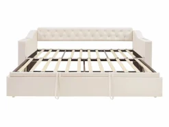 Hauss Spole Cama Nido|Sofá cama infantil 90/180x190cm convertible en terciopelo , con puertos USB y toma de corriente, sin colchón