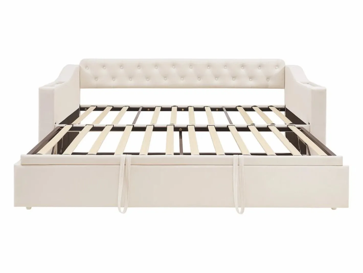Hauss Spole Cama Nido|Sofá cama infantil 90/180x190cm convertible en terciopelo , con puertos USB y toma de corriente, sin colchón