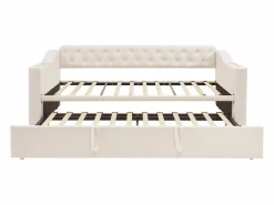 Hauss Spole Cama Nido|Sofá cama infantil 90/180x190cm convertible en terciopelo , con puertos USB y toma de corriente, sin colchón