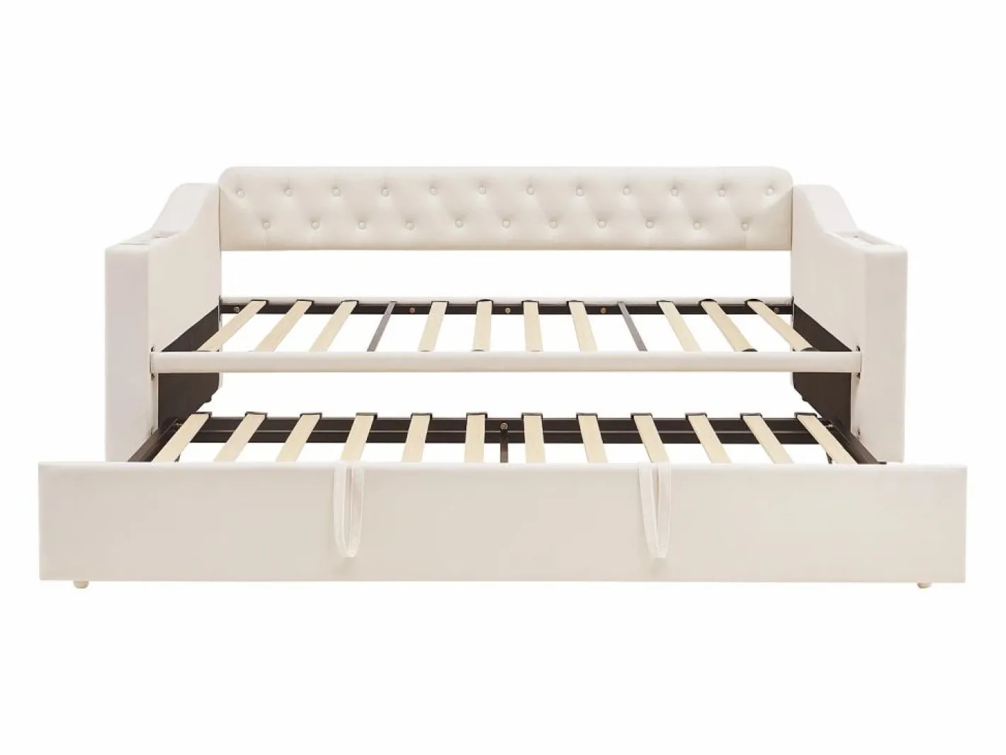 Hauss Spole Cama Nido|Sofá cama infantil 90/180x190cm convertible en terciopelo , con puertos USB y toma de corriente, sin colchón