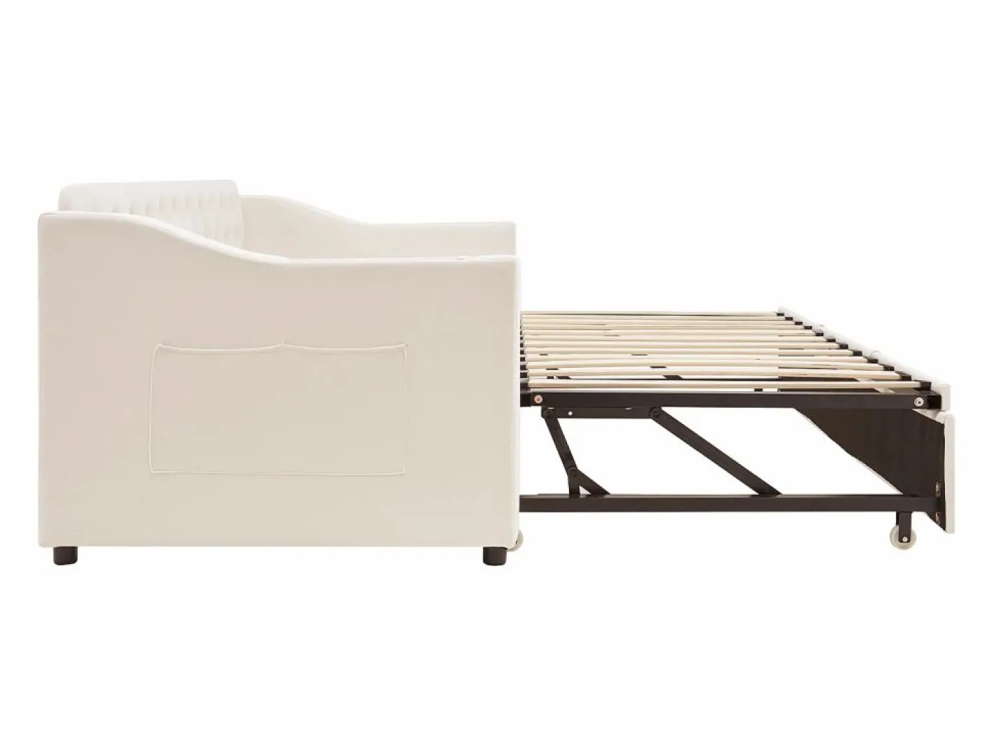 Hauss Spole Cama Nido|Sofá cama infantil 90/180x190cm convertible en terciopelo , con puertos USB y toma de corriente, sin colchón