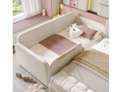 ModernLuxe Cama Diván|Sofá cama infantil 90x200 cm de terciopelo - con 2 cajones - 3 pequeños bolsillos de almacenamiento - (sin colchón)