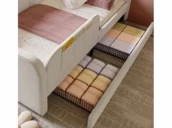 ModernLuxe Cama Diván|Sofá cama infantil 90x200 cm de terciopelo - con 2 cajones - 3 pequeños bolsillos de almacenamiento - (sin colchón)