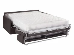 Vente-unique Sofá cama italiano 4p 22 cm piel sintética CALIFE Topo Hot