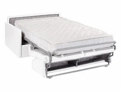 Sofá cama italiano 3p 22 cm piel sintética CALIFE^Vente-unique Online
