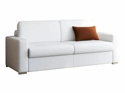 Vente-unique Sofá cama italiano 4p 22 cm piel sintética CALITO Blanco Outlet