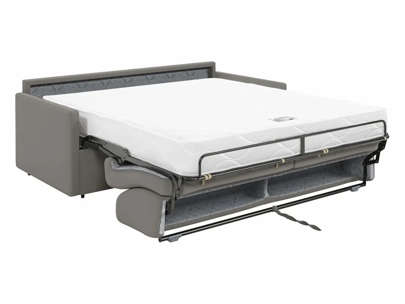 Vente-unique Sofá - 2 Plazas|Sofá cama italiano 2p 18 cm tela - Color Gris CALIFE