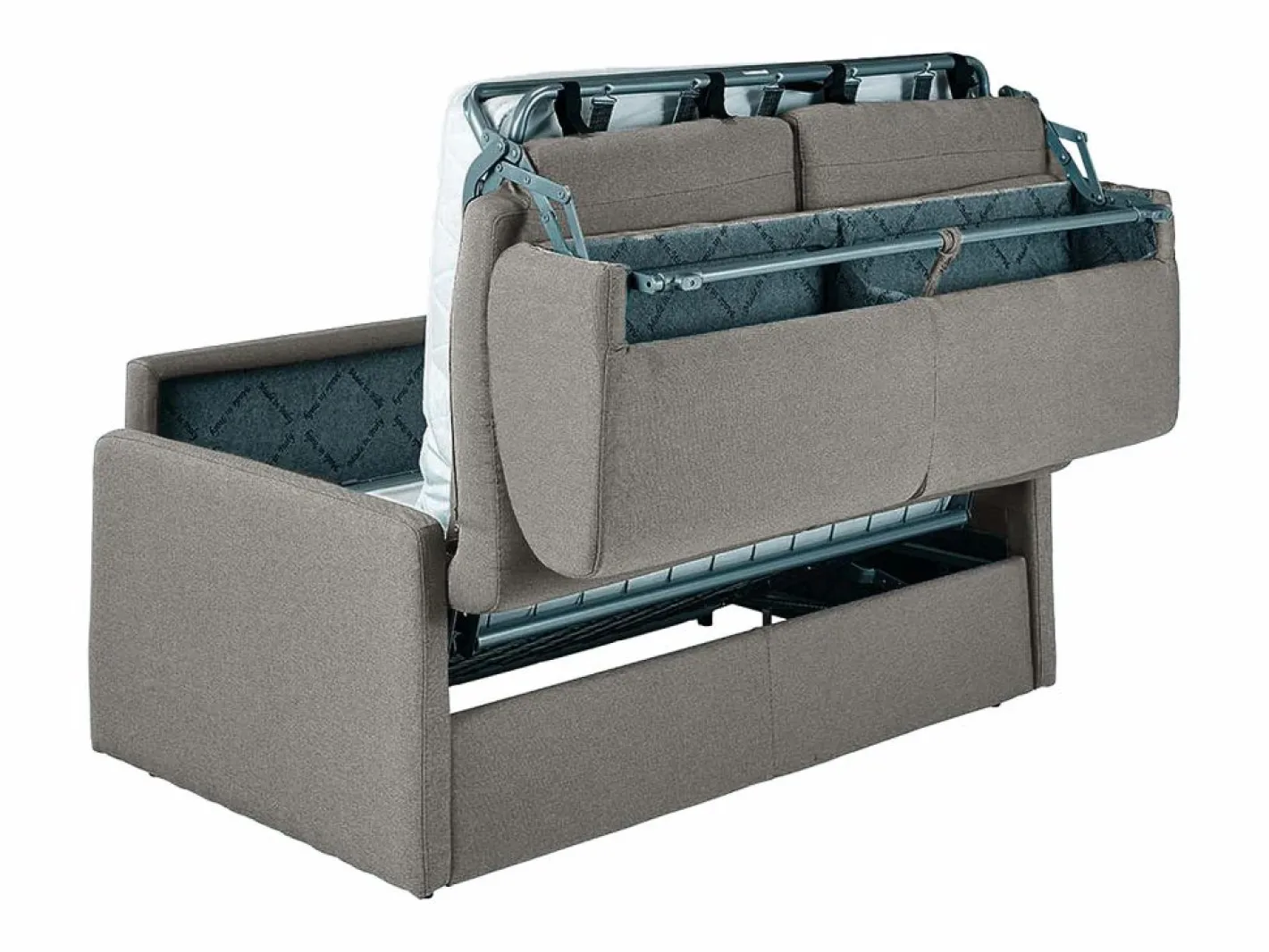 Vente-unique Sofá - 2 Plazas|Sofá cama italiano 2p 18 cm tela - Color Gris CALIFE