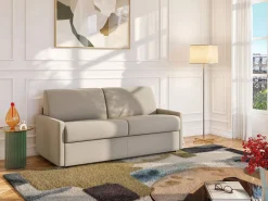 Sofá cama italiano 2p 22 cm tela - Color Gris CALIFE^Vente-unique Discount