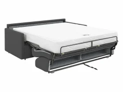 Vente-unique Sofá cama italiano 3p 22 cm tela - Color CALIFE Gris Discount